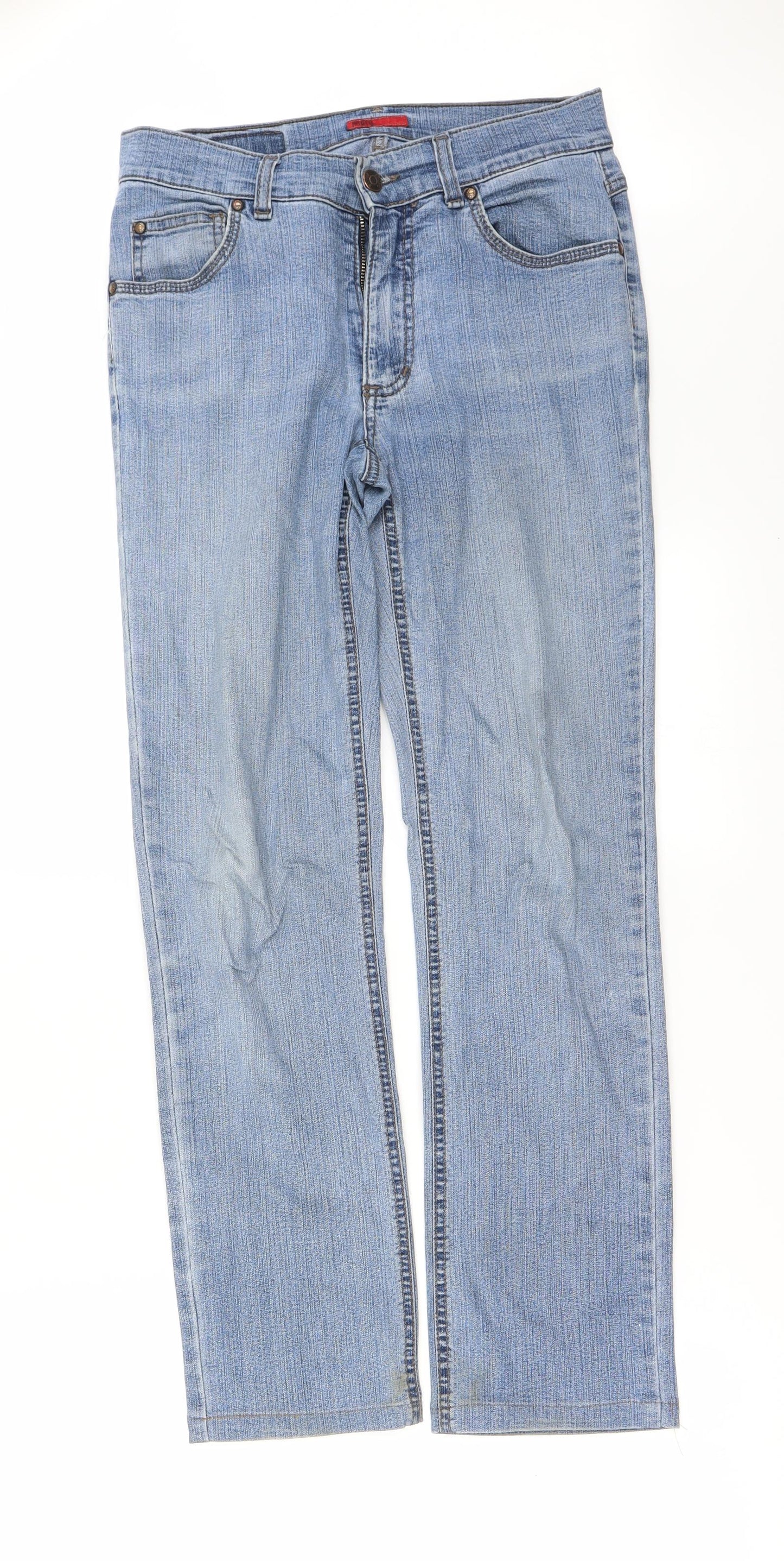 Mens UK Size 28 in Preworn Regular Fit Straight Blue Jeans