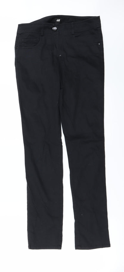 Womens UK Size 6 H&M Regular Fit Straight Black Jeans