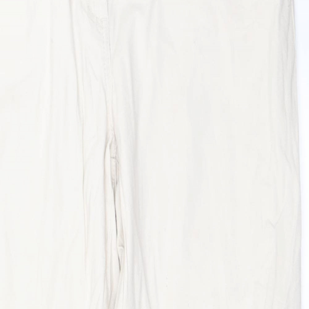 Womens UK Size 18 Preworn Regular Fit Straight Beige Jeans