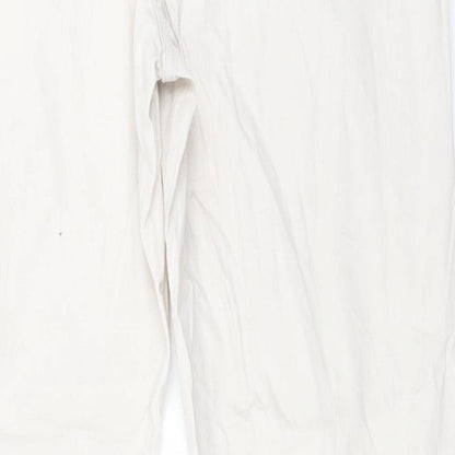 Womens UK Size 18 Preworn Regular Fit Straight Beige Jeans
