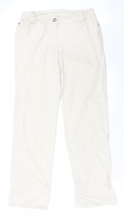 Womens UK Size 30 in Preworn Regular Fit Straight Ivory Jeans