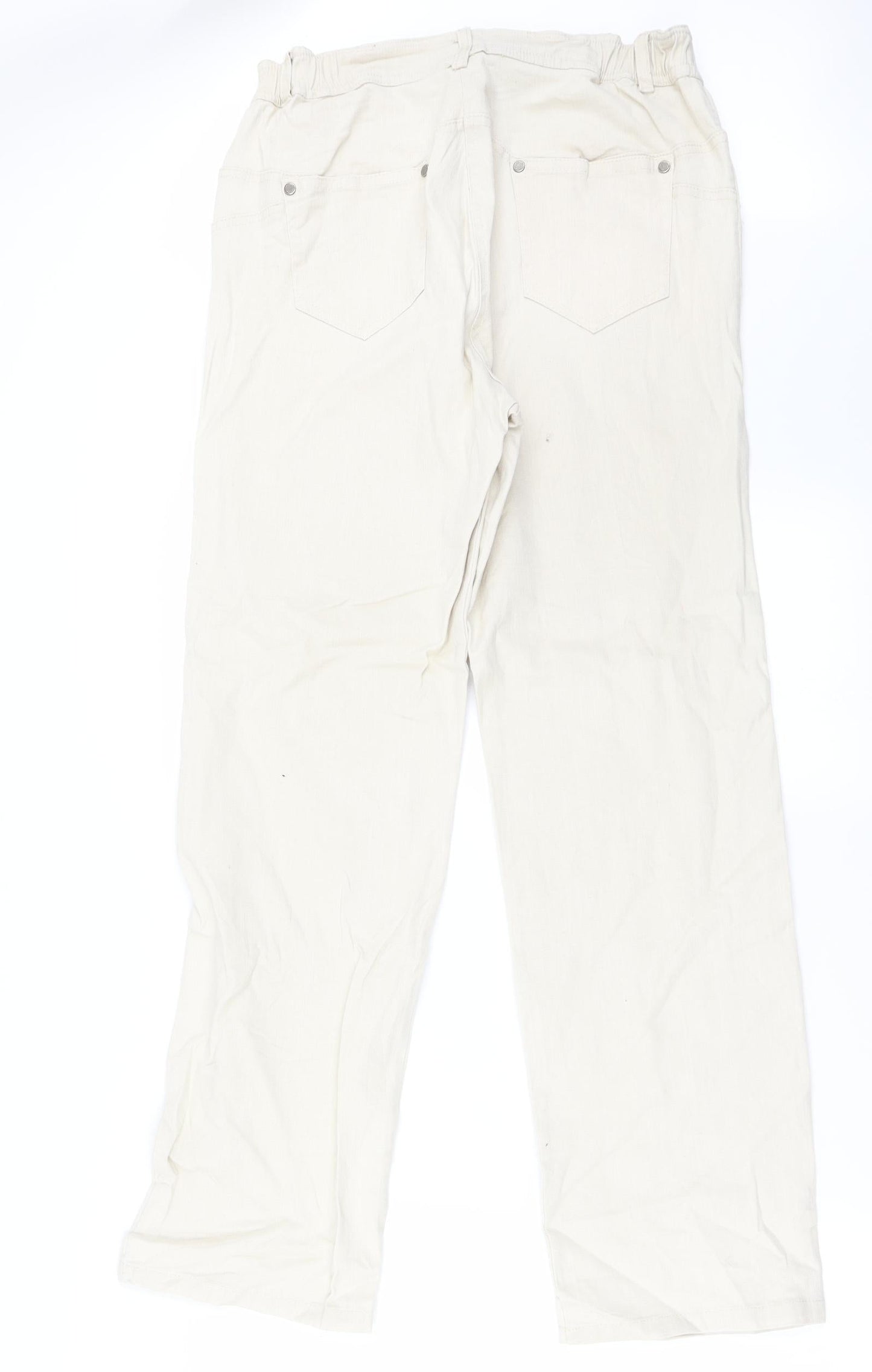 Womens UK Size 30 in Preworn Regular Fit Straight Ivory Jeans