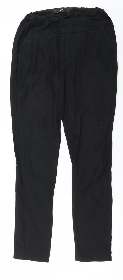 Womens UK Size 8 ICHI Regular Fit  Black Trousers