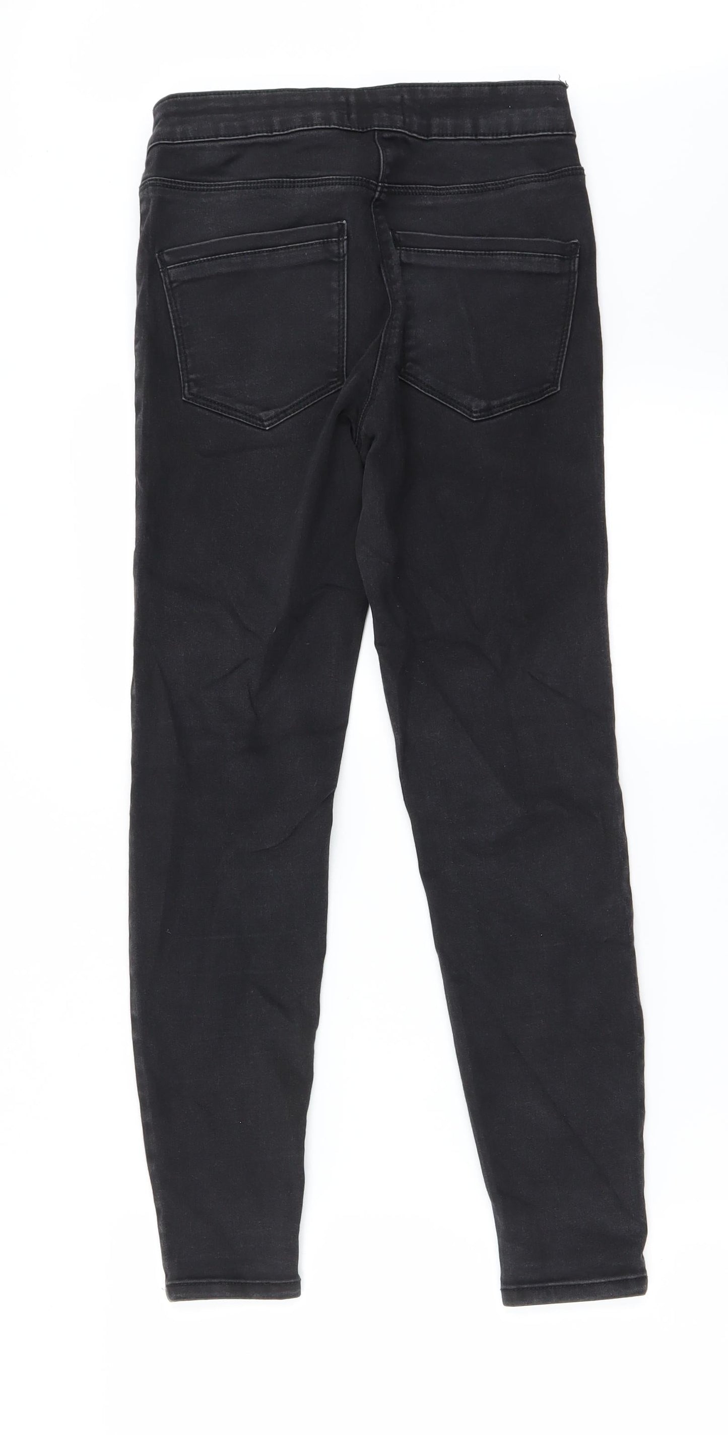 Womens UK Size 8 Papaya Extra-Slim Fit Straight Black Jeans