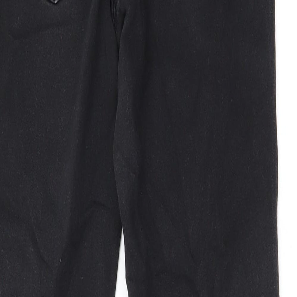 Womens UK Size 8 Papaya Extra-Slim Fit Straight Black Jeans