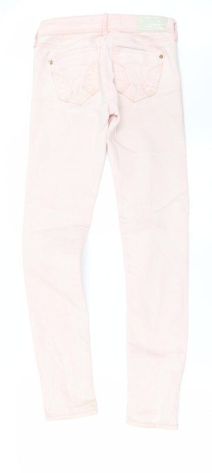 Womens UK Size 28 in Preworn Regular Fit Straight Pink Jeans