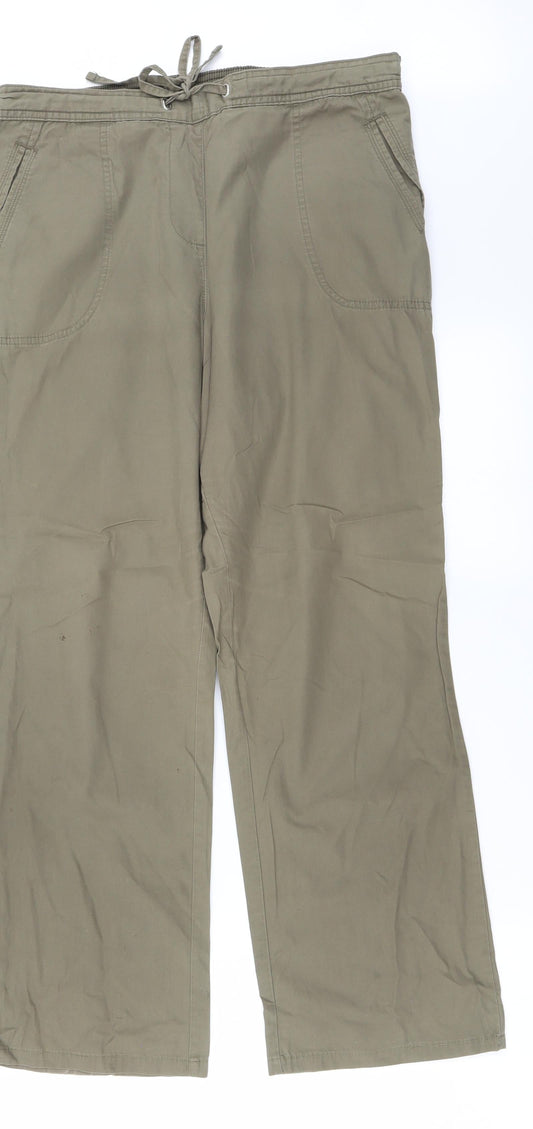 Womens UK Size 14 Marks and Spencer Regular Fit  Green Trousers