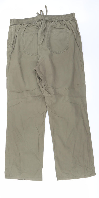 Womens UK Size 14 Marks and Spencer Regular Fit  Green Trousers