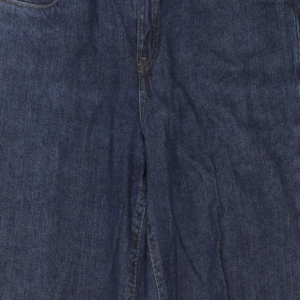 Womens UK Size 8 Preworn Regular Fit Straight Black Jeans