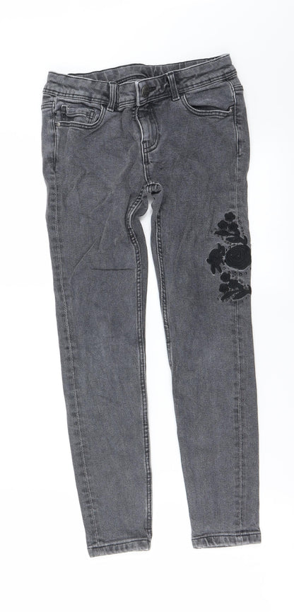 Preworn Girls Grey   Skinny Jeans Size 10 Years