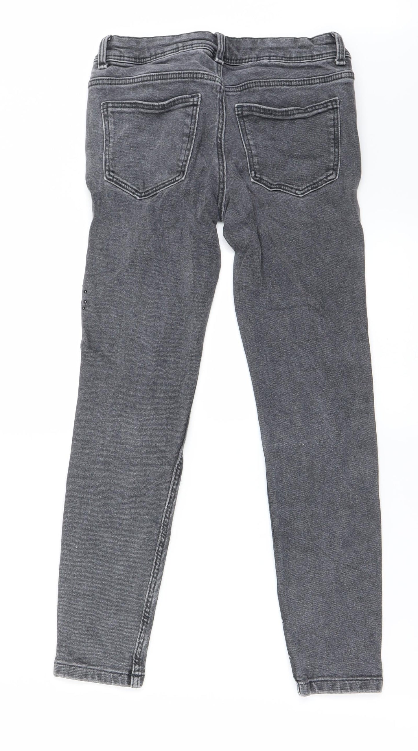 Preworn Girls Grey   Skinny Jeans Size 10 Years