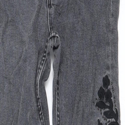 Preworn Girls Grey   Skinny Jeans Size 10 Years