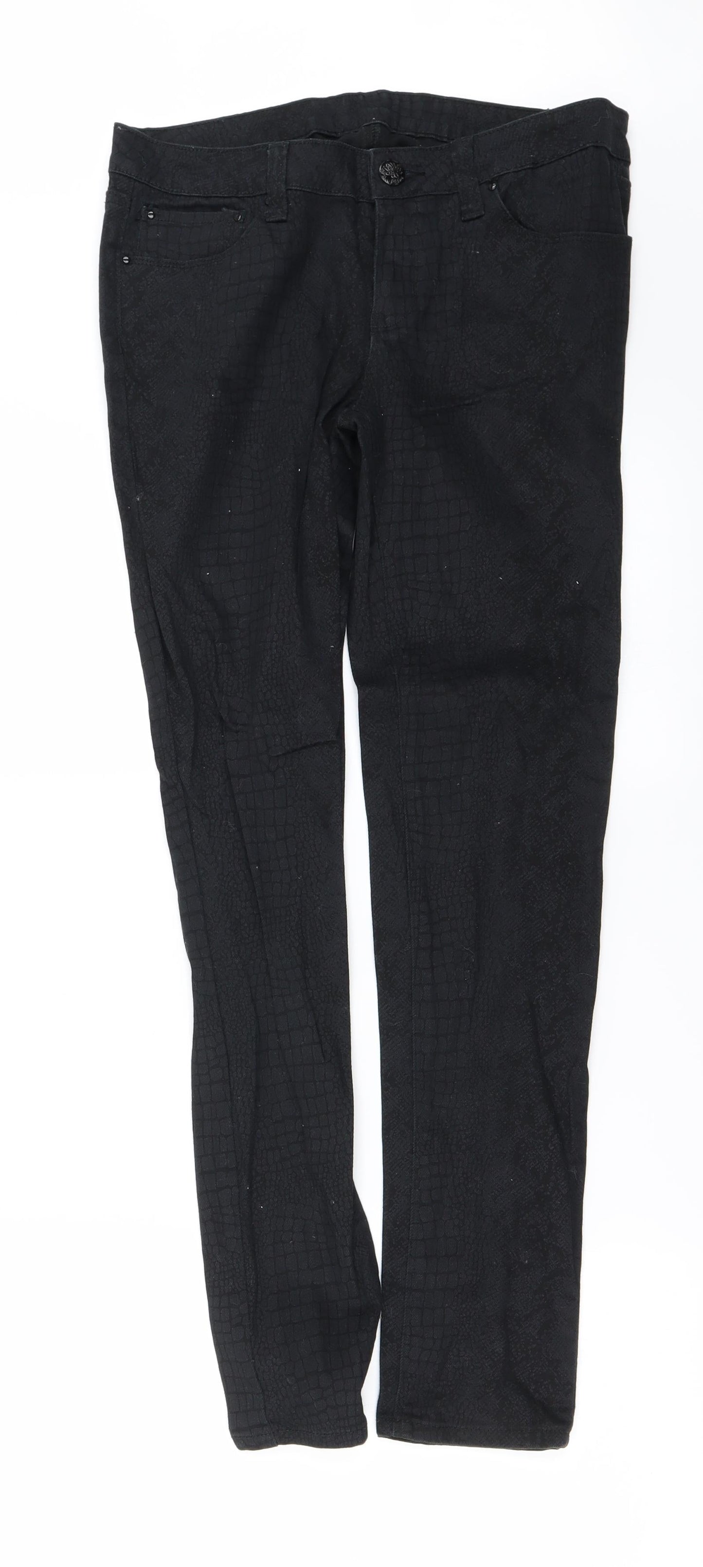 Womens UK Size 28 in Preworn Regular Fit Skinny Black Jeans