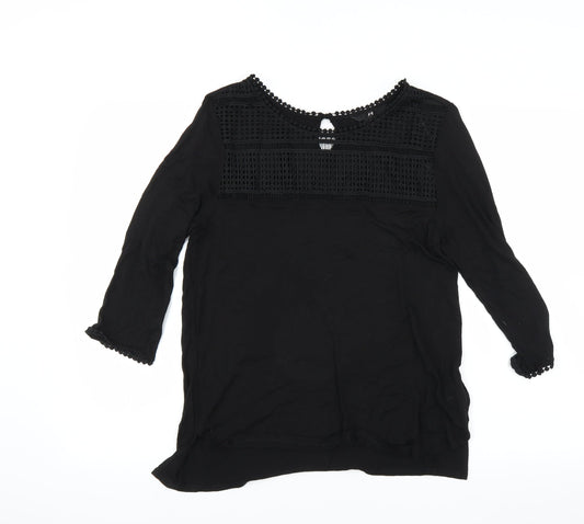 Womens UK Size M H&M Black Basic Blouse