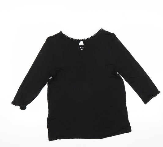 Womens UK Size M H&M Black Basic Blouse