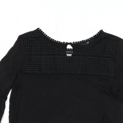 Womens UK Size M H&M Black Basic Blouse