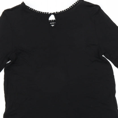 Womens UK Size M H&M Black Basic Blouse