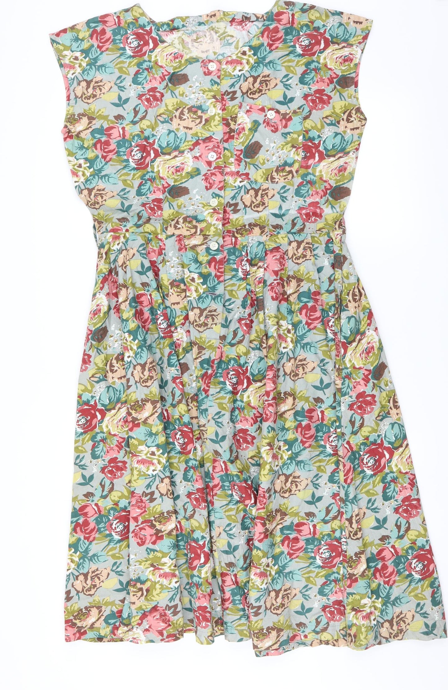 necessary Womens Green Floral  Fit & Flare