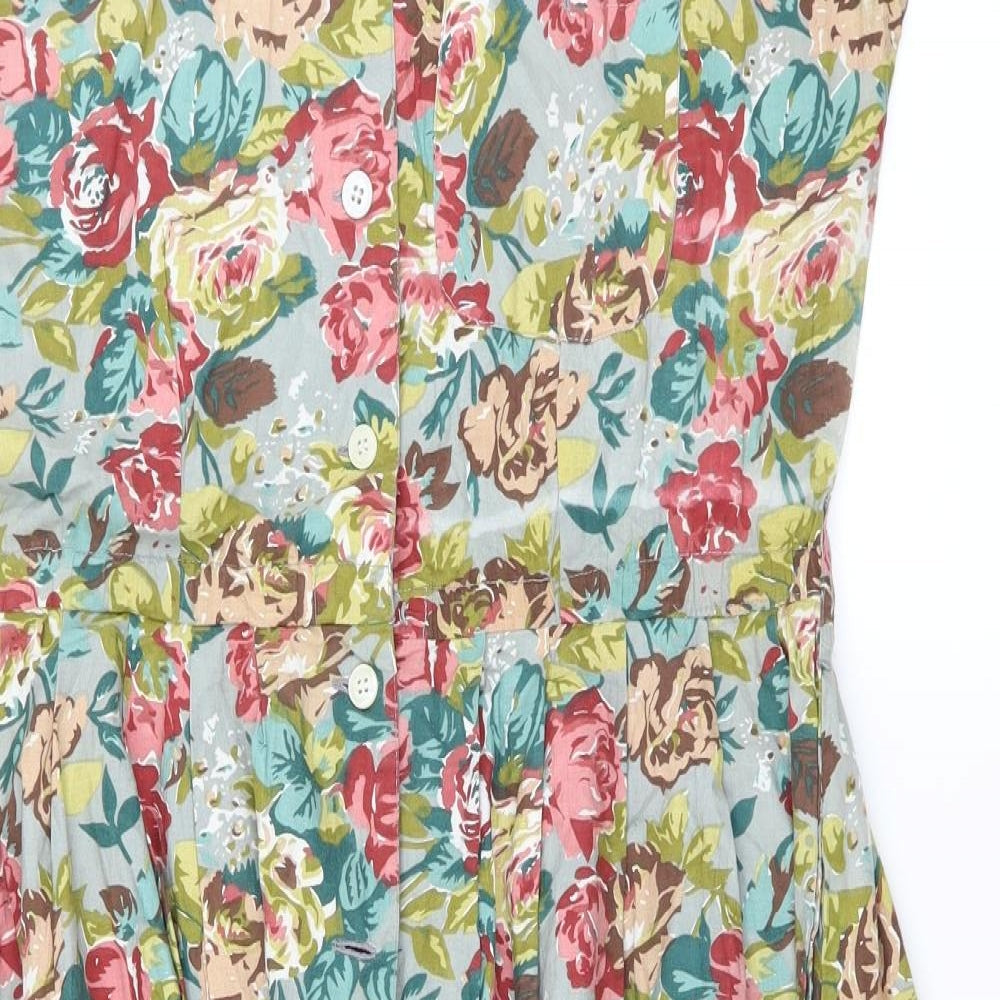 necessary Womens Green Floral  Fit & Flare