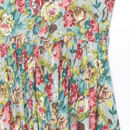 necessary Womens Green Floral  Fit & Flare