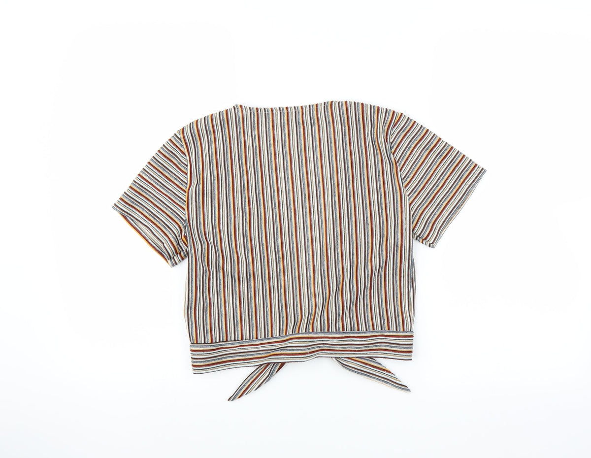 Pull&Bear Womens Multicoloured Striped  Shrug Jumper Size S