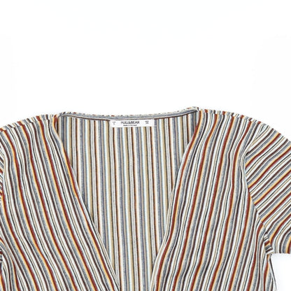 Pull&Bear Womens Multicoloured Striped  Shrug Jumper Size S