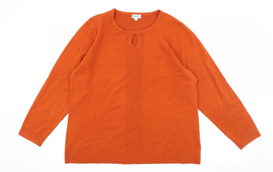 Filati Womens Orange  Knit Pullover Jumper Size XL  - Keyhole Neck