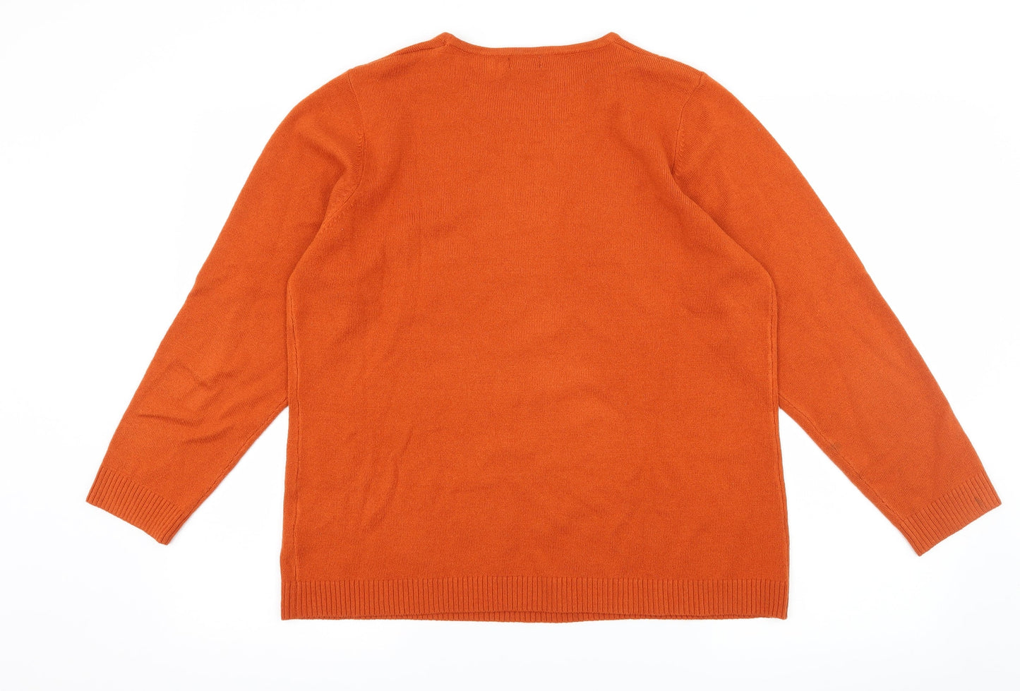 Filati Womens Orange  Knit Pullover Jumper Size XL  - Keyhole Neck