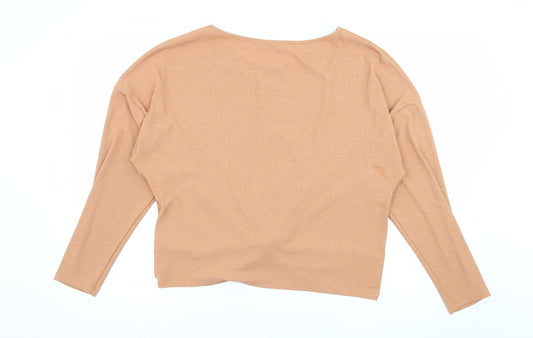 F&F Womens Orange  Jersey Basic T-Shirt Size 14  - Knot Detail