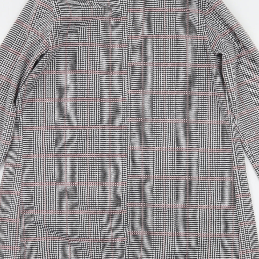 In the Style Womens Grey Houndstooth Jersey Jacket Blazer Size 8