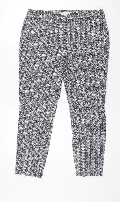 Katherine Barclay Womens Blue Geometric  Trousers  Size 14 L25 in
