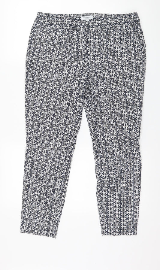 Katherine Barclay Womens Blue Geometric  Trousers  Size 14 L25 in