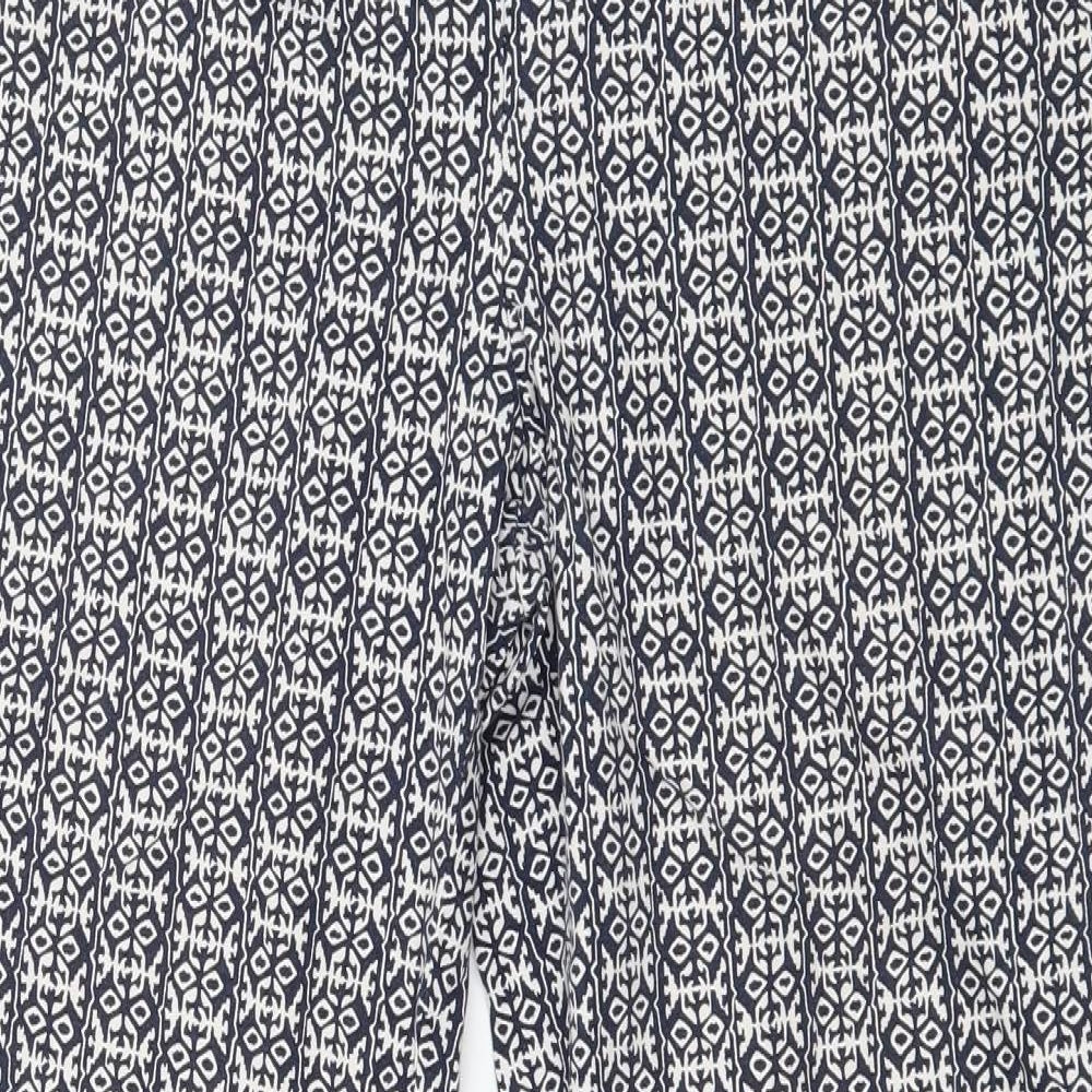Katherine Barclay Womens Blue Geometric  Trousers  Size 14 L25 in