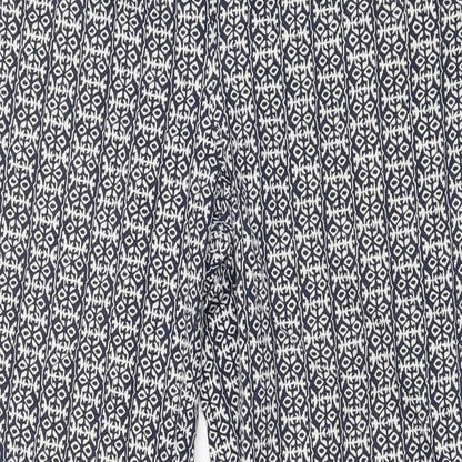 Katherine Barclay Womens Blue Geometric  Trousers  Size 14 L25 in
