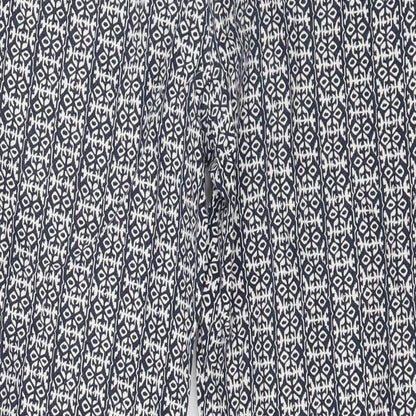 Katherine Barclay Womens Blue Geometric  Trousers  Size 14 L25 in