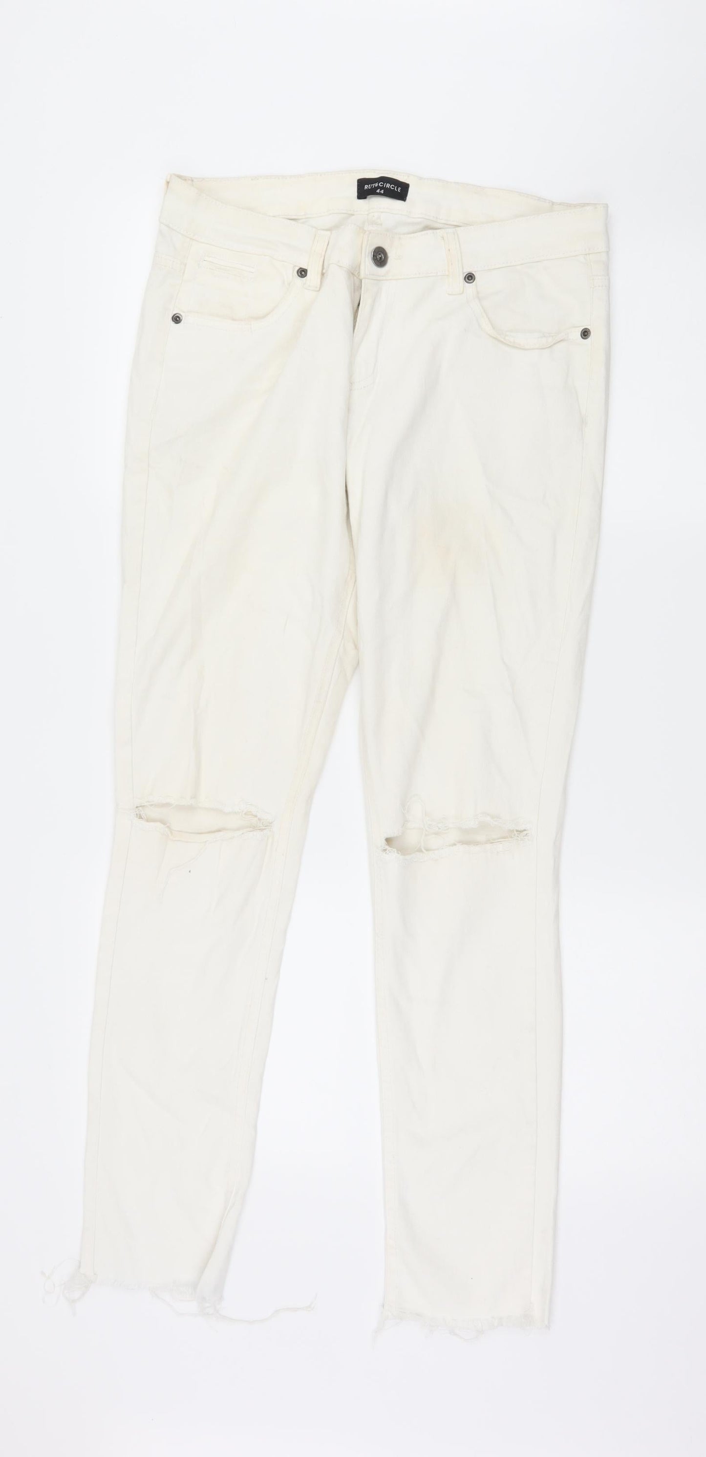 Rut & Circle Womens White  Denim Skinny Jeans Size 16 L29 in