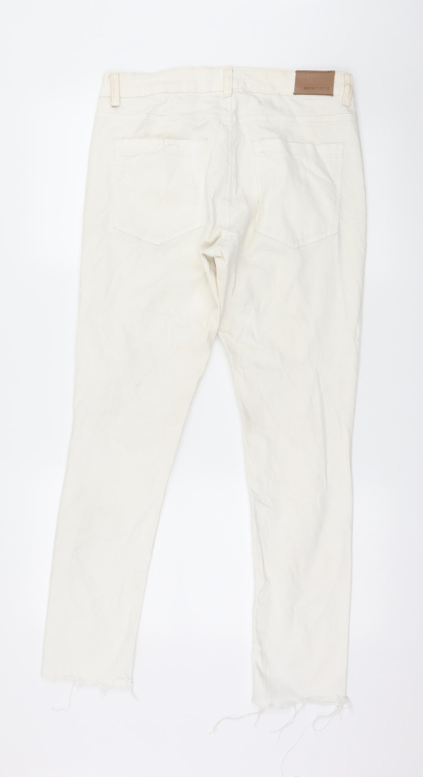 Rut & Circle Womens White  Denim Skinny Jeans Size 16 L29 in