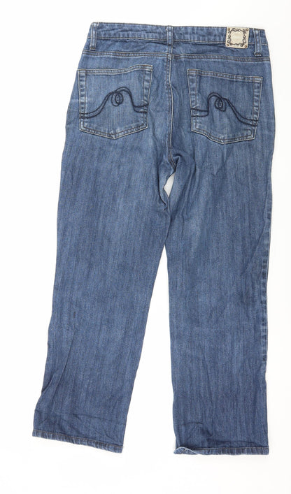Womens UK Size 32 in Street One Regular Fit Straight Blue Jeans