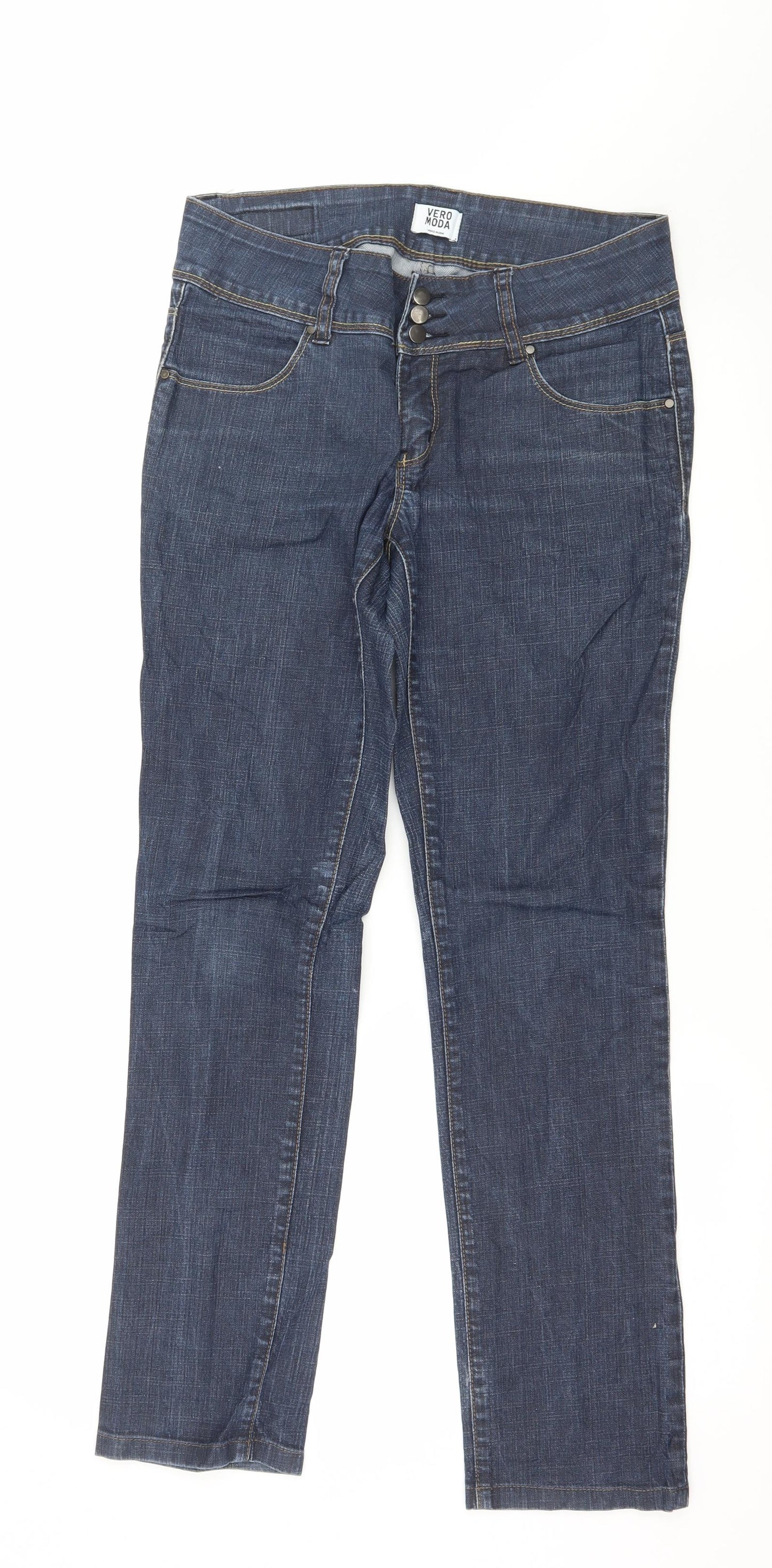 Womens UK Size 32 in VERO MODA Regular Fit Straight Blue Jeans