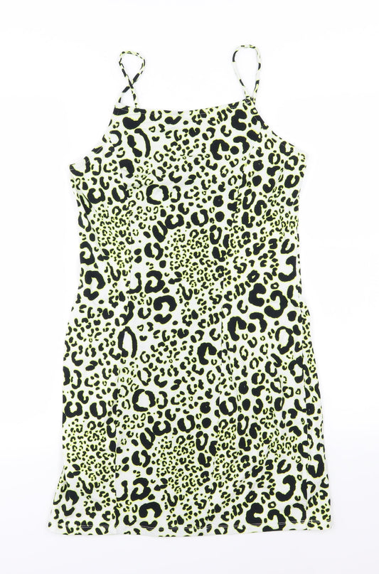 Primark Womens Multicoloured Animal Print Jersey Bodycon  Size 10
