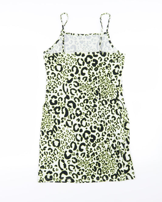 Primark Womens Multicoloured Animal Print Jersey Bodycon  Size 10