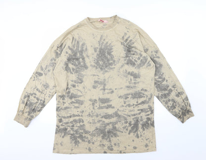Misspap Womens Beige  Jersey Pullover Sweatshirt Size 12  - Acid Wash