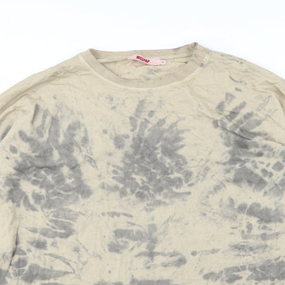 Misspap Womens Beige  Jersey Pullover Sweatshirt Size 12  - Acid Wash
