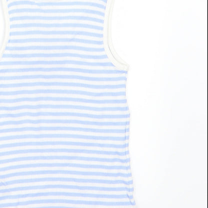 Matalan Girls Blue Striped Jersey Basic Tank Size 3-4 Years