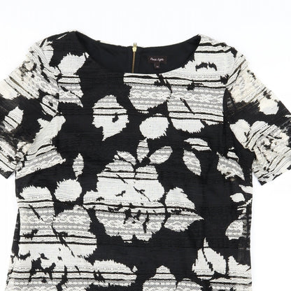 Phase Eight Womens Black Floral  A-Line  Size 14