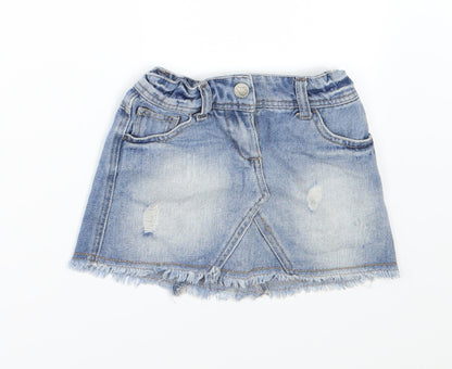 Denim & Co. Girls Blue  Denim A-Line Skirt Size 3-4 Years