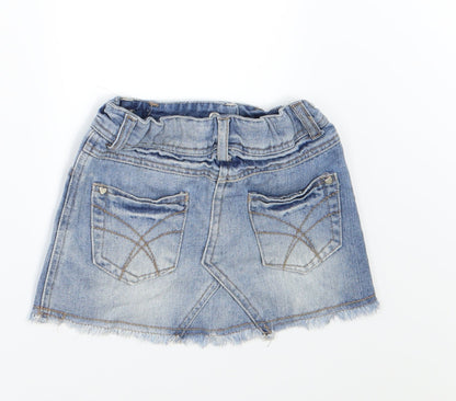 Denim & Co. Girls Blue  Denim A-Line Skirt Size 3-4 Years