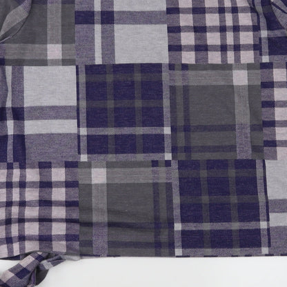 TU Womens Purple Check Jersey Basic Blouse Size 16