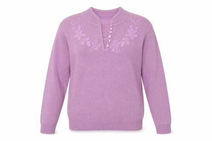 Charmance Womens Purple  Knit Pullover Jumper Size 10