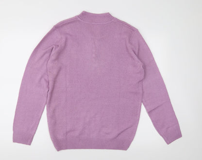 Charmance Womens Purple  Knit Pullover Jumper Size 10